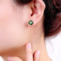 Lucky Clover Bracelet Emerald Gemstone Ring Four Claw Earrings Green Tourmaline Gemstone Pendant main image 4