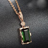 Lucky Clover Bracelet Emerald Gemstone Ring Four Claw Earrings Green Tourmaline Gemstone Pendant main image 5