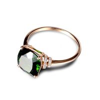 Lucky Clover Bracelet Emerald Gemstone Ring Four Claw Earrings Green Tourmaline Gemstone Pendant main image 6