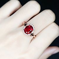Wholesale Imitation Pigeon Blood Ruby Rose Gold Plated Garnet Jewelry Four-piece Set main image 4