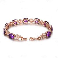 Fashion Amethyst Bracelet Leaf Purple Diamond Ring Earrings Mermaid Amethyst Pendant main image 6