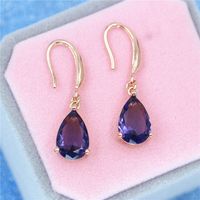 Simple Style Oval Water Droplets Copper Plating Artificial Gemstones Rings Earrings Necklace main image 5