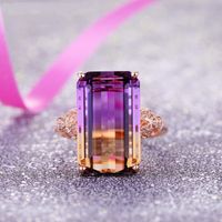 Simple Style Rectangle Copper Plating Artificial Gemstones Rings Necklace main image 3