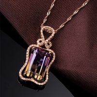 Simple Style Rectangle Copper Plating Artificial Gemstones Rings Necklace main image 5