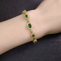 Mode Nachahmung Smaragd Platinierten Saphir-kupfer-armband main image 5