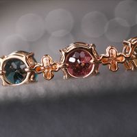Shiny Oval Copper Plating Inlay Artificial Gemstones Bracelets main image 4