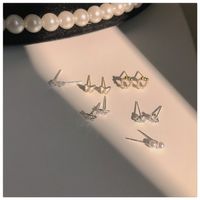 New Star Heart Bow Pearl Stud Earrings Set main image 6