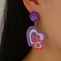 Mode Herzförmige Farblich Passende Ohrringe main image 1