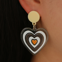 Mode Herzförmige Farblich Passende Ohrringe main image 6