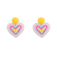 Mode Herzförmige Farblich Passende Ohrringe main image 7