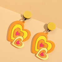Fashion Heart-shaped Color Matching Earrings sku image 2