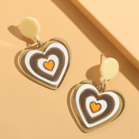 Fashion Heart-shaped Color Matching Earrings sku image 4