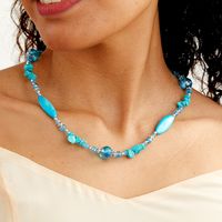 Retro Bohemian Ethnic Style Exaggerated Turquoise Geometric Splicing Necklace main image 1