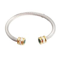 Titanium Steel Bracelet Colorful Diamond Twist Bangle Jewelry Wholesale main image 7