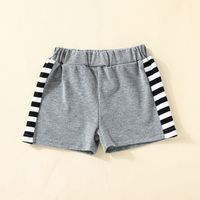 Short Sleeve Color Matching T-shirt And Striped Shorts Children's Clothing Two-piece Set main image 4