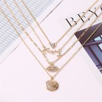 Fashion Multi-layer Disc Moon Heart Diamond Eyes Pendent Alloy Necklace main image 5