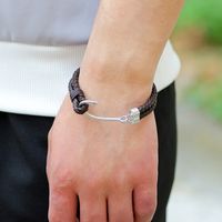 Fashion New Woven Bracelet Hook Double Leather Jewelry Wholesale main image 3