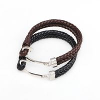 Fashion New Woven Bracelet Hook Double Leather Jewelry Wholesale main image 5