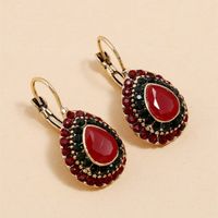 Bohemian Ethnic Style Water Drop Rhinestone Pendant Earrings main image 4