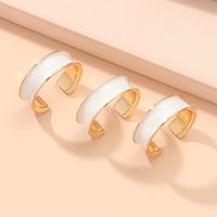 Fashion Creative Wide-face Drip Oil 3-piece Adjustable Alloy Ring main image 3
