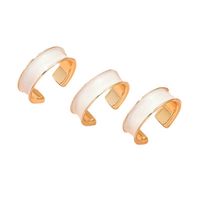 Fashion Creative Wide-face Drip Oil 3-piece Adjustable Alloy Ring main image 5