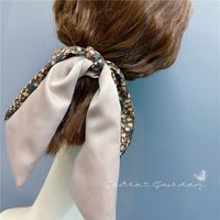 New Long Streamer Flower Bow Hair Ring Color Matching main image 3