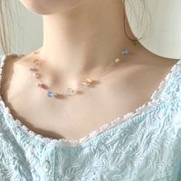 Mode Geometrische Perlen Unsichtbare Angelschnur Doppellagige Transparente Halskette main image 1