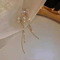 2022 New Long Tassel Bow Inlaid Diamond Earrings main image 5