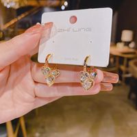 2022 New Fashion Crystal Heart Simple Alloy Earring Female main image 2