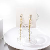 Fashion Multi-layer Crystal Tassel Long Full Diamond Copper Earrings main image 4