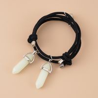 New Luminous Hexagonal Pendant Heart-shaped Magnetic Couple Alloy Bracelet main image 3