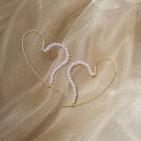 Mode Herzförmige Perle Einfache Niedliche Ohrringe main image 1