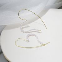 Mode Herzförmige Perle Einfache Niedliche Ohrringe main image 5