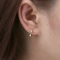 Simple Spring Style Butterfly Copper Micro Zircon Gold-plated Ear Bone Buckle main image 3