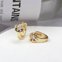 Simple Spring Style Butterfly Copper Micro Zircon Gold-plated Ear Bone Buckle main image 4