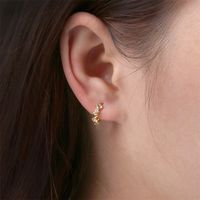 Simple Heart-to-heart Copper Diamond Geometric Ear Buckle Wholesale main image 3