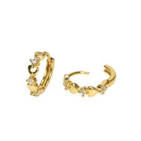 Simple Heart-to-heart Copper Diamond Geometric Ear Buckle Wholesale main image 6