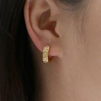 Fashion Geometric Heart Circle Diamond Gold-plated Copper Earring main image 4