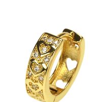 Fashion Geometric Heart Circle Diamond Gold-plated Copper Earring main image 5