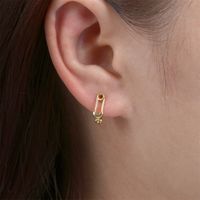 Fashion Copper Gold-plated Paper Clip Ear Buckle Earrings Wholesale main image 3