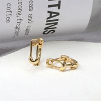 Fashion Copper Gold-plated Paper Clip Ear Buckle Earrings Wholesale main image 4