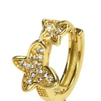 Fashion Three-dimensional Butterfly Diamond Copper Gold-plated Ear Buckle main image 5