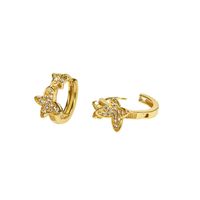 Fashion Three-dimensional Butterfly Diamond Copper Gold-plated Ear Buckle main image 6