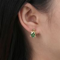 Fashion New Multi-color Diamond-encrusted Turtle Copper Electroplating Ear Jewelry main image 3