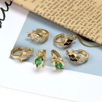 Fashion New Multi-color Diamond-encrusted Turtle Copper Electroplating Ear Jewelry main image 4