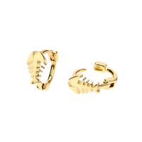 2022 New Copper Gold-plated Fishbone Carved Earrings Female Wholesale main image 6