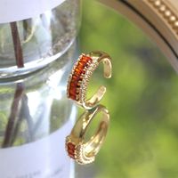 New Fashion Color Inlaid Zircon Oval Diamond Copper Ring Accessories main image 1