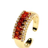 New Fashion Color Inlaid Zircon Oval Diamond Copper Ring Accessories main image 5