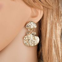 Fashion Alloy Shell Starfish Conch Pendant Earrings main image 4