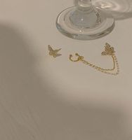 Fashion Butterfly Asymmetric One-piece Chain Tassel Ear Bone Clip Earrings main image 5